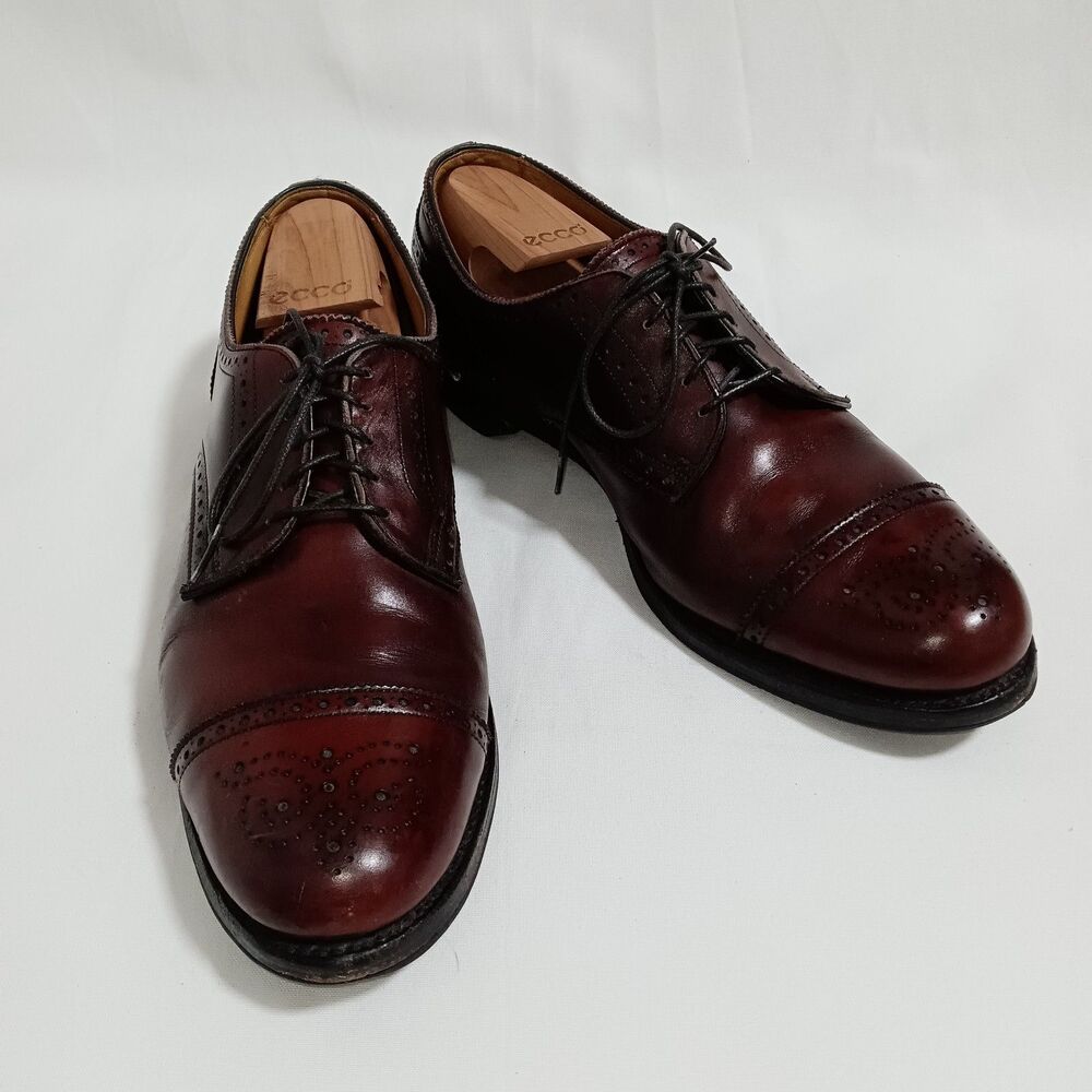 Vtg Allen Edmonds Men's Lexington Dress Shoes Burgundy, Size 11.5 B Resoled